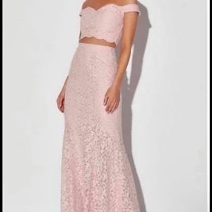 Women’s two piece, light pink dress